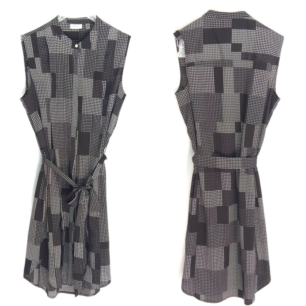 Pleated Patchwork Print Dress Euc - image 2